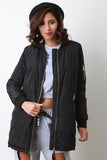 Zipper Longline Bomber Jacket