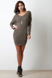 V-Neck Dolman Cotton Knit Dress