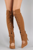 Pointy Toe Double Buckle Wrap Stiletto Boots