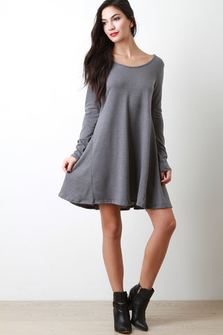 Long Sleeve Soft Knit Shift Dress