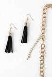 Suede Tassels Layered Statement Necklace