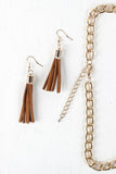 Suede Tassels Layered Statement Necklace