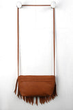 Vegan Leather Fringe Baguette Bag