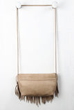 Vegan Leather Fringe Baguette Bag