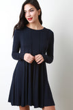 Pinch Stitch Seam Trapeze Dress