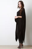 Raw Hem Sharkbite Poncho Maxi Top