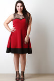 Lace Yoke Skater Dress