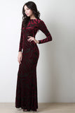Burnout Velvet Mermaid Maxi Dress