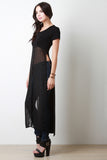 Jersey Crop Chiffon Maxi Top