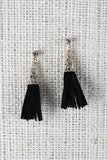 Conical Filigree Suede Tassel Earrings