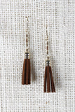 Beaded Suede Tassel Earrings