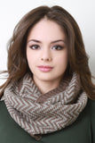 Rib Border Chevron Knit Scarf