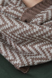 Rib Border Chevron Knit Scarf