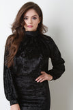 Velvet Mock Neck Cape Top