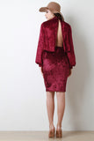 Velvet Mock Neck Cape Top