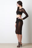 Brief Underlay Mesh Midi Skirt