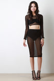 Crisscross Back Mesh Crop Top