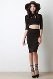 Hidden Elasticized Waist Midi Skirt