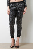 Metallic Sequined Jogger Pants
