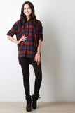 Oversized Boxy Plaid Long Sleeves Button Up Shirt