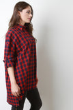 Oversized Plaid Long Sleeves Button Up Shirt