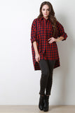 Oversized Plaid Long Sleeves Button Up Shirt