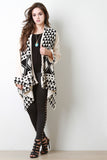 Geometric Knit Patterned Handkerchief Cardigan