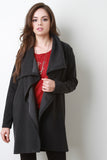 Draped Collar Long Sleeves Wool Jacket