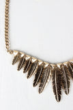 Glossy Tapered Feathers Necklace