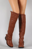 Wild Diva Lounge Buckled Hardness Over-The-Knee Boots