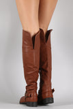 Wild Diva Lounge Buckled Hardness Over-The-Knee Boots