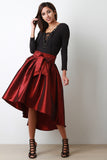 Taffeta High Low Pleated Skirt