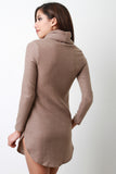 Shift Cowl Neck Long Sleeve Dress