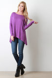 Shark Bite Hem Solid Dolman Top