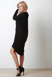 Cut Out Elbow V-Neck Dress