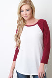 Two Tone Raglan Baseball Top