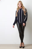 Vertical Stripe Asymmetrical Open Side Sweater