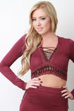 Corset Lace Up Panel Crop Top