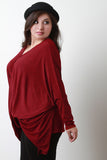 Twisted Front Dolman Sleeves Top