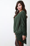 Twisted Front Dolman Sleeves Top