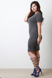 Diagonal Rib Knit Midi Dress