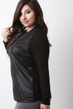 Vegan Leather Long Sleeve Top