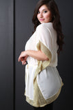 Metallic Gold Knit Trim Kimono Top