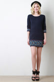 Diamond Tribal Hem Sweater Dress