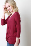 Twist Accent V-Neck Knit Top