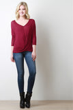 Twist Accent V-Neck Knit Top