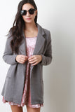 Quilted Knit Pocket Longline Blazer