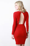 Large Keyhole Back Surplice Bodycon Dress