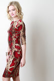 Red Python Bodycon Dress