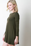 Long Sleeve Solid Shift Dress